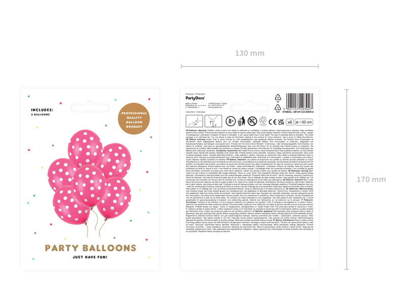 Balony 30cm Kropki Pastel Hot Pink – dekoracja stołu