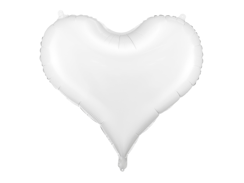 Balon foliowy Serce 75x64,5 cm biały - główny widok
