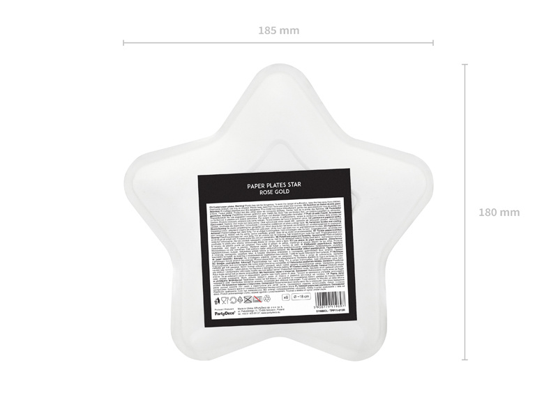 Talerzyki Gwiazdka różowe złoto - opakowanie