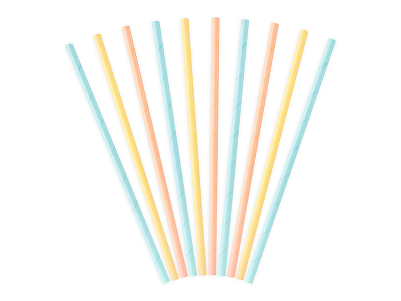 Papierowe słomki Summer time – zbliżenie na kolory