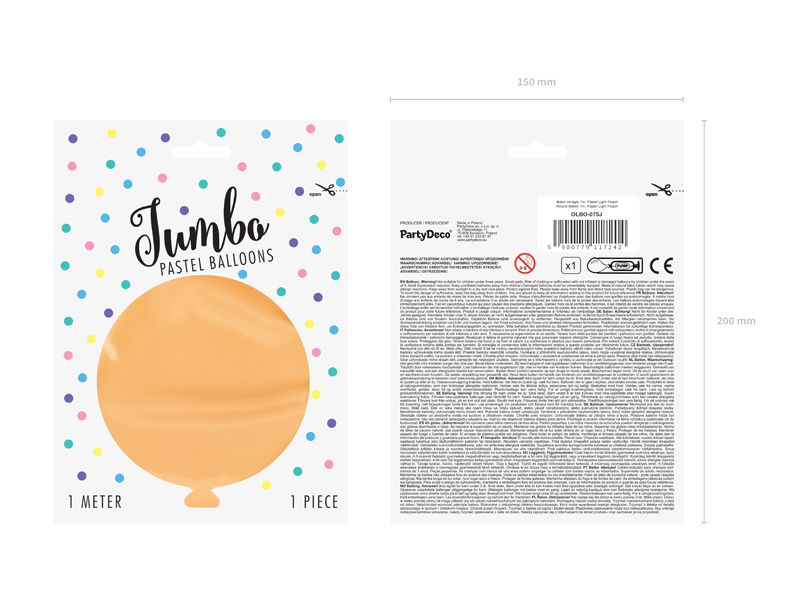 Balon okrągły 1m Pastel Light Peach - detal