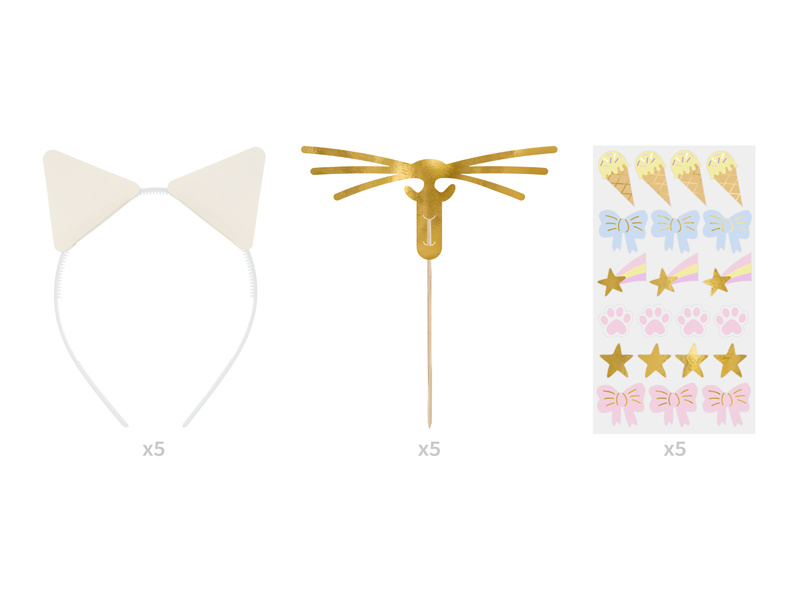 Opaski i wąsy na patyczku – zawartość zestawu