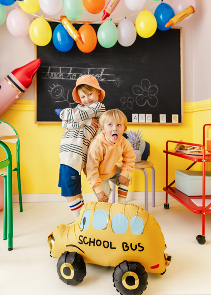 Trwały balon foliowy Autobus - bezpieczna dekoracja dla dzieci
