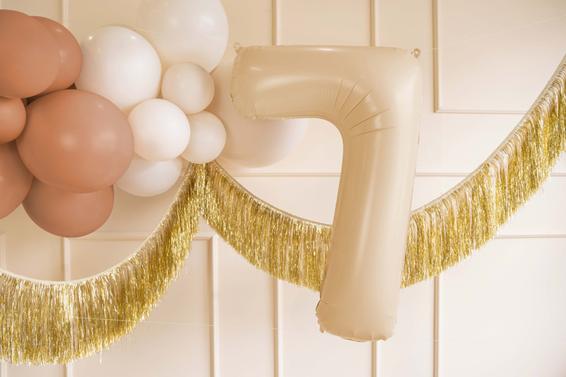Balon foliowy cyfra 7 beżowy - zdjęcie 3