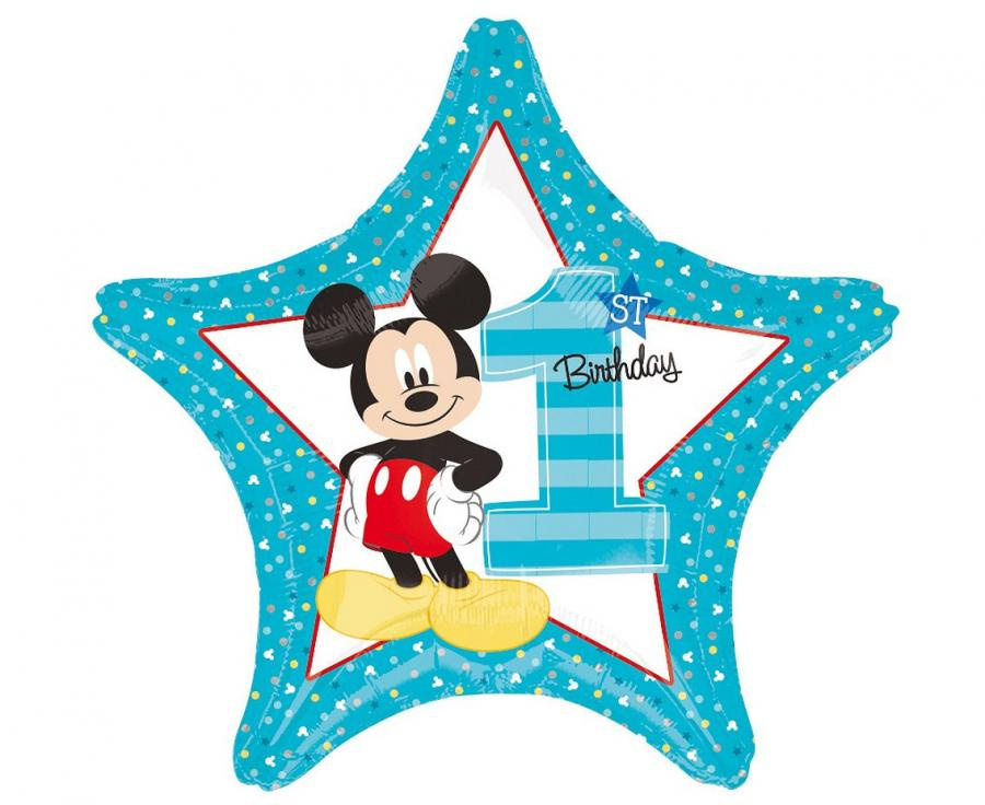 Balon foliowy Myszka Mickey Pierwsze urodziny 46cm