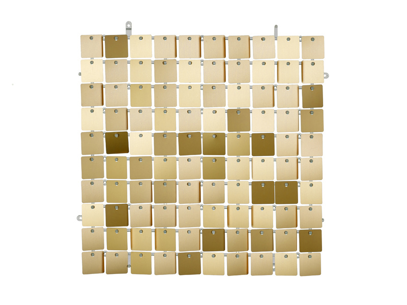 Panel cekinowy kwadraty jasny złoty 30x30 cm – zdjęcie 1