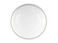 Podtalerz z perłami, transparentny, średnica ok. 32 cm