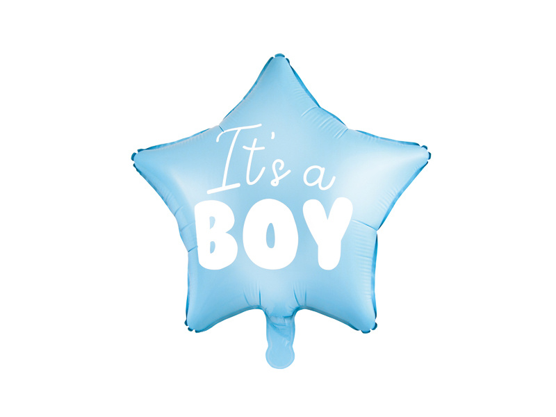 Balon foliowy Gwiazdka It's a boy - jasny niebieski 48cm