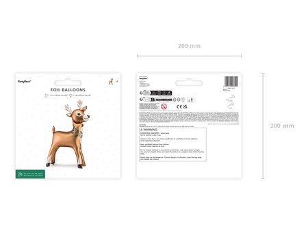 Stojący balon foliowy Renifer, 65 x 105 cm, mix