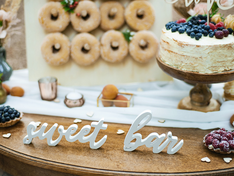 Drewniany napis Sweet bar - dekoracja candy baru