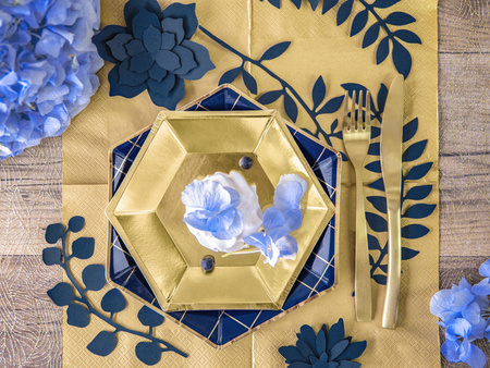 Dekoracja Gałązki z listkami, c. granat (1 op. / 9 szt.)