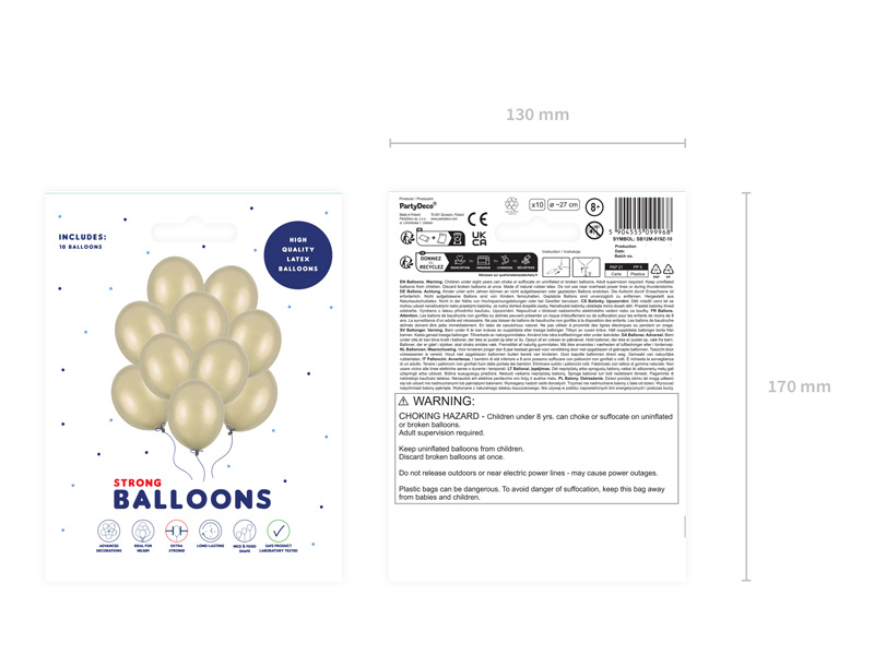 Balony Strong Metallic Cold Gold w aranżacji