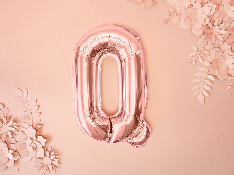 Balon foliowy Litera Q różowe złoto - zdjęcie 2