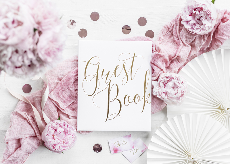 Księga Gości Guest book biały 20x24,5cm - widok wnętrza