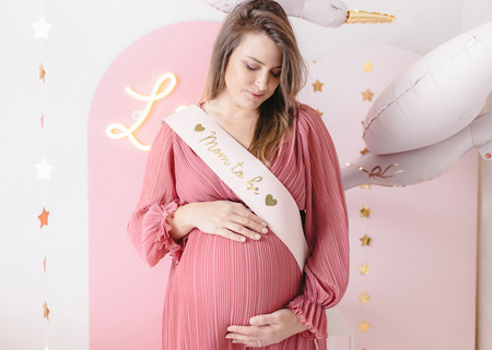 Szarfa Mom to be, blady róż, 75 cm