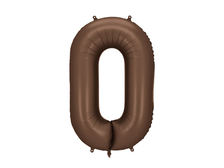 Balon foliowy Cyfra '0', 86cm, mocca