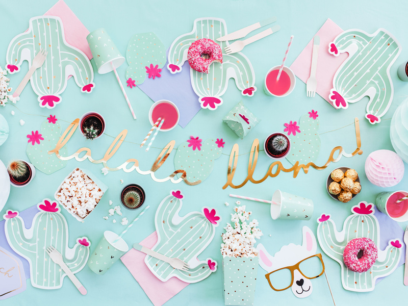 Baner Lama - Lalala Llama, złoty - zdjęcie 4