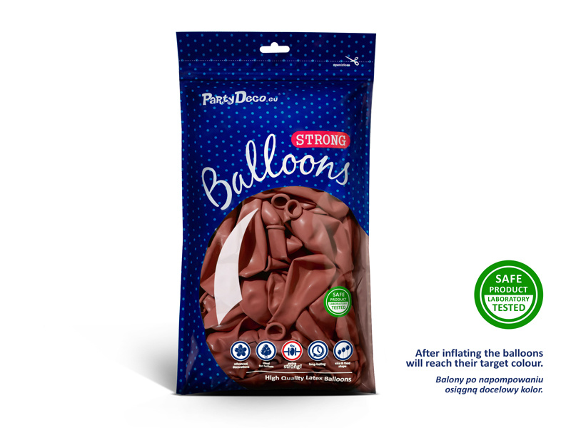 Balony Strong 27 cm Pastel Burgundy balony rozłożone