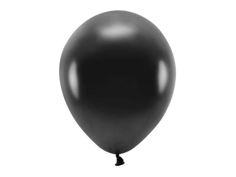 Balony Eco 30cm metalizowane czarne - opakowanie