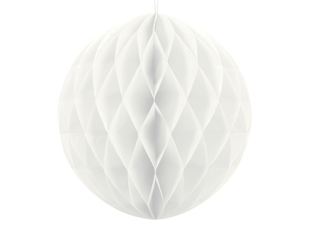 Kula bibułowa, biały, 20cm