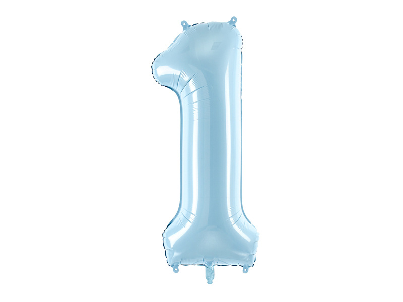 Balon foliowy cyfra 1 jasnoniebieski 86 cm
