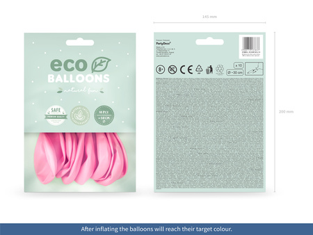 Balony Eco 26cm pastelowe, jasny różowy (1 op. / 10 szt.)