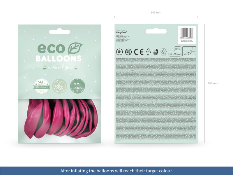 Balony Eco 26cm metalizowane fuksja – opakowanie produktu