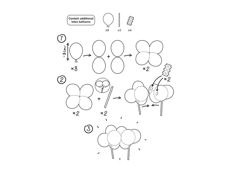 Balonowy topper na tort, niebieski, 29 cm – zdjęcie 3