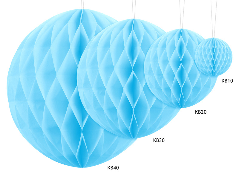 Kula bibułowa błękitna 30 cm – montaż