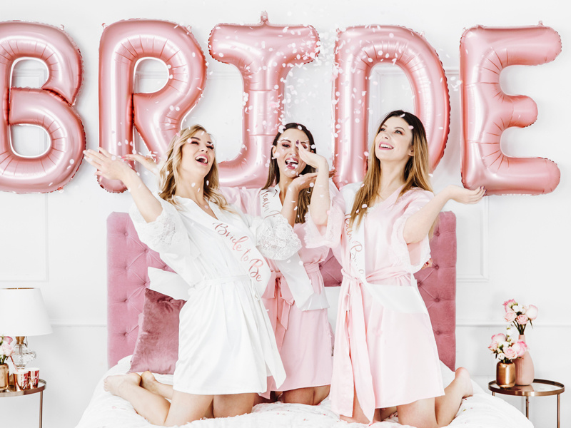 Szarfa Team Bride biała, dekoracyjna, imprezowa