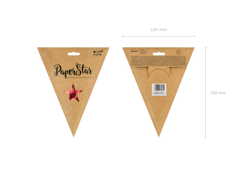 Gwiazda papierowa 30cm czerwony - zdjęcie 4