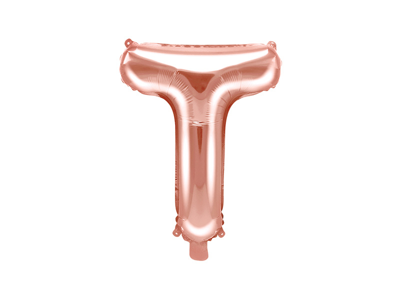 Balon foliowy Litera T 35cm różowe złoto - zdjęcie 1