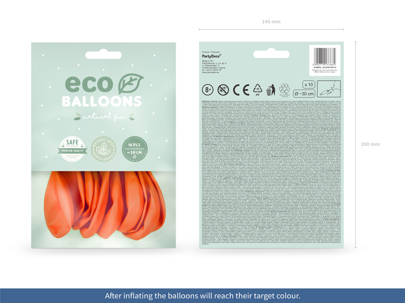 Balony Eco 30cm pastelowe pomarańczowe – zbliżenie na kolor i fakturę