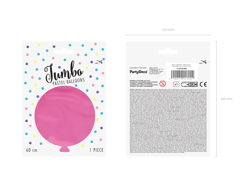 Balon okrągły 60cm Pastel Fuchsia