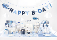 Balony 30cm, Chmurki, Pastel Corn. Blue (1 op. / 6 szt.)