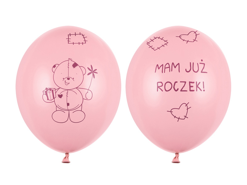Balony Miś Pastel Pink – zdjęcie produktu