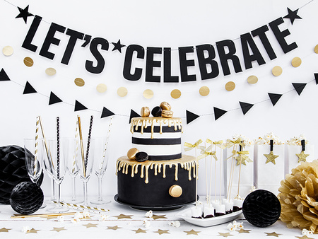 Kula bibułowa, czarny, 10cm