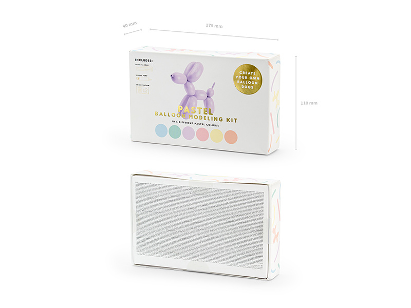 Balony pastelowe do modelowania – opakowanie