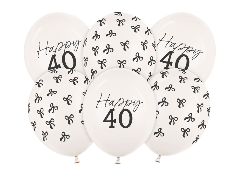 Balony pastelowe Off-white 30 cm, opakowanie 6 sztuk
