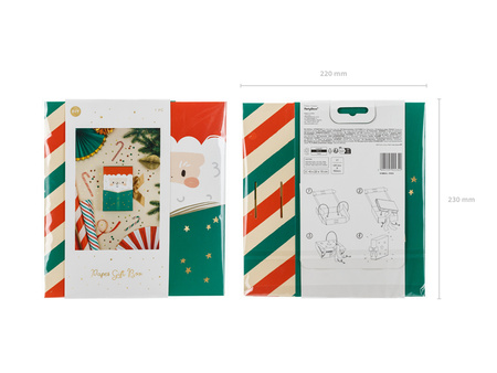 Pudełko na prezenty Mikołaj, 6x22.5x15 cm, mix