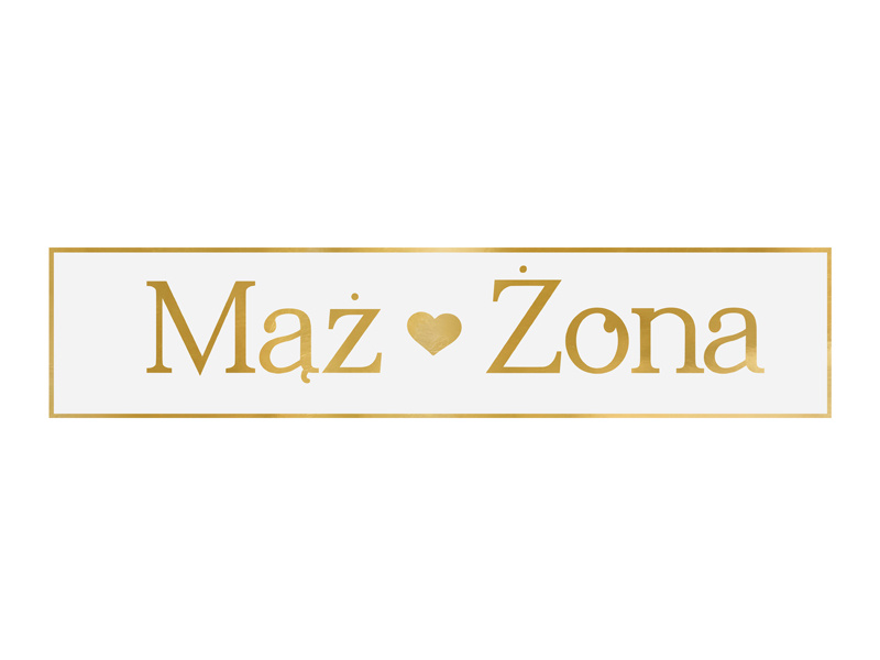 Tablica rejestracyjna Mąż & Żona złoty