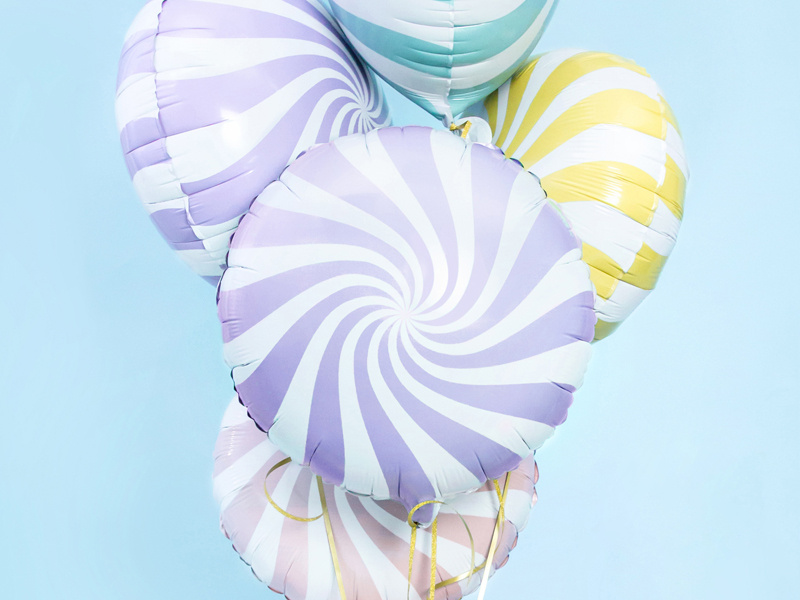 Balon foliowy Cukierek jasny liliowy – dekoracja stołu