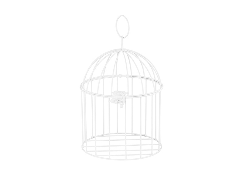 Biała klatka dekoracyjna 24 cm - widok ogólny