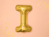 Balon foliowy Litera ''I'', 35cm, złoty
