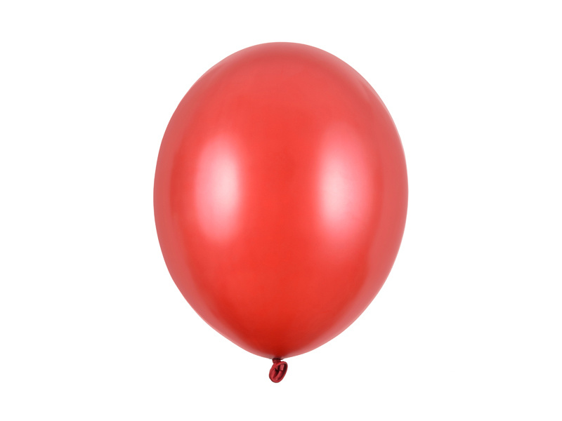 Balony Strong 30cm Metallic Poppy Red – opakowanie 50 sztuk