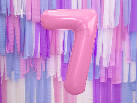 Balon foliowy Cyfra ''7'', 86cm, różowy
