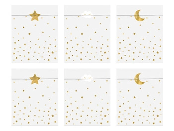 Torebki na słodycze Little Star, 13x14cm (1 op. / 6 szt.)