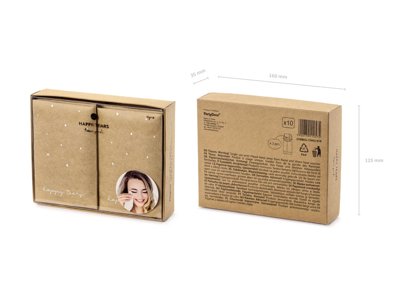 Chusteczki higieniczne Happy tears srebrny - detale opakowania
