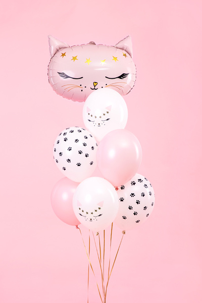 Balony Kotek Pastel Pure White 50 sztuk