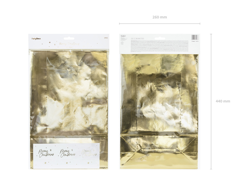 Zestaw torebek prezentowych złoty metalizowany